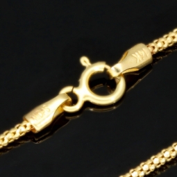 Elegante Goldkette aus funkelndem 585 14k Gold (ca. 55 cm lang, 1,3 mm breit)