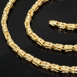Noble Königskette aus funkelndem 14K 585 Gold (Gelbgold) ca. 65 cm lang, 3,5 mm breit (ca. 18,9g)