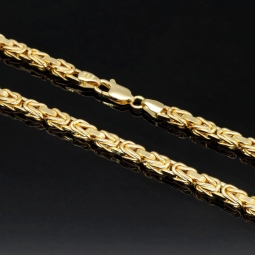 Noble Königskette aus funkelndem 14K 585 Gold (Gelbgold) ca. 65 cm lang, 3,5 mm breit (ca. 18,9g)