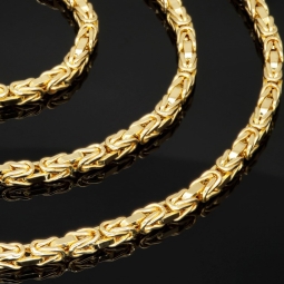 Noble Königskette aus funkelndem 14K 585 Gold (Gelbgold) ca. 65 cm lang, 3,5 mm breit (ca. 18,9g)