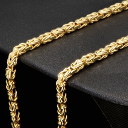 Noble Königskette aus funkelndem 14K 585 Gold (Gelbgold) ca. 65 cm lang, 3,5 mm breit (ca. 18,9g)