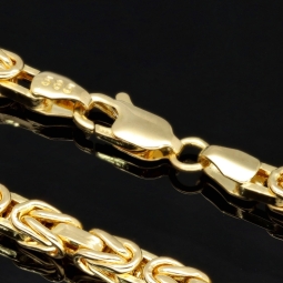 Noble Königskette aus funkelndem 14K 585 Gold (Gelbgold) ca. 65 cm lang, 3,5 mm breit (ca. 18,9g)