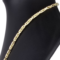 Noble Königskette aus funkelndem 14K 585 Gold (Gelbgold) ca. 65 cm lang, 3,5 mm breit (ca. 18,9g)