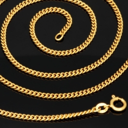 Hochwertig verarbeitete Panzerkette aus edlem, massivem Gelbgold (18K, 750 Gold) in ca. 2 mm, 60 cm (ca. 12g)