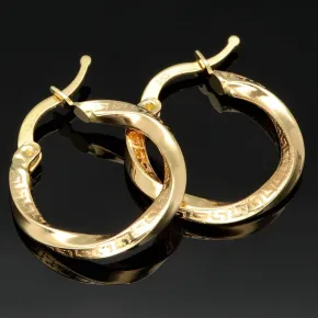 Glänzende Twist - Creolen in stilvollem Greco - Design aus hochwertigem Gold (585 / 14K Gelbgold)