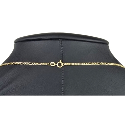 Exquisite Figaro-Panzerkette in zeitlosem Design aus hochwertigem 14K 585er Gold - ca. 50cm lang, ca. 2mm