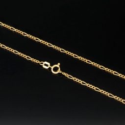 Exquisite Figaro-Panzerkette in zeitlosem Design aus hochwertigem 14K 585er Gold - ca. 50cm lang, ca. 2mm