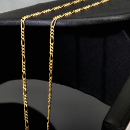Exquisite Figaro-Panzerkette in zeitlosem Design aus hochwertigem 14K 585er Gold - ca. 50cm lang, ca. 2mm