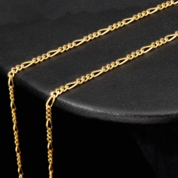Exquisite Figaro-Panzerkette in zeitlosem Design aus hochwertigem 14K 585er Gold - ca. 50cm lang, ca. 2mm