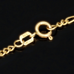 Exquisite Figaro-Panzerkette in zeitlosem Design aus hochwertigem 14K 585er Gold - ca. 50cm lang, ca. 2mm