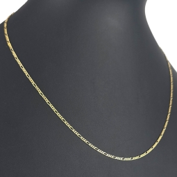 Exquisite Figaro-Panzerkette in zeitlosem Design aus hochwertigem 14K 585er Gold - ca. 50cm lang, ca. 2mm