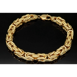 Nobles Königsarmband aus hochwertigem 14K 585 Gold in Mega Stärke von ca. 9mm und ca. 24,5 cm Länge