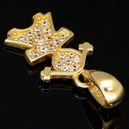 Funkelnder Goldanhänger „Mädchen“ aus 14K 585er Gold, präzise besetzt mit fein gefassten Zirkonia-Steinen