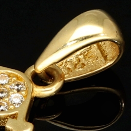 Funkelnder Goldanhänger „Mädchen“ aus 14K 585er Gold, präzise besetzt mit fein gefassten Zirkonia-Steinen
