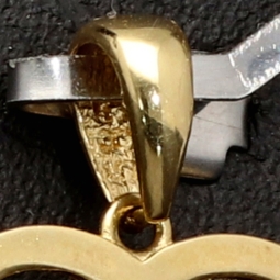 Exquisiter Herz-Anhänger in edlem Design aus funkelndem 585er 14K Gold (Gelbgold) mit leuchtenden Zirkonia besetzt