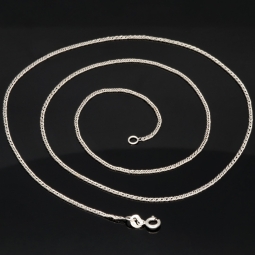 Feine Goldkette aus funkelndem Gold (585 / 14k Weißgold) ca. 55cm, ca. 1,3mm