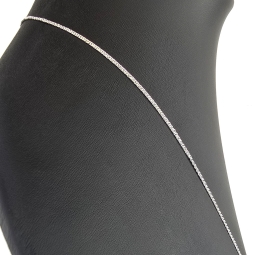 Feine Goldkette aus funkelndem Gold (585 / 14k Weißgold) ca. 55cm, ca. 1,3mm