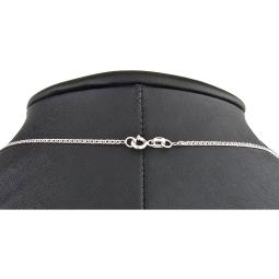 Feine Goldkette aus funkelndem Gold (585 / 14k Weißgold) ca. 55cm, ca. 1,3mm