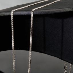 Feine Goldkette aus funkelndem Gold (585 / 14k Weißgold) ca. 55cm, ca. 1,3mm