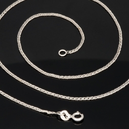 Feine Goldkette aus funkelndem Gold (585 / 14k Weißgold) ca. 55cm, ca. 1,3mm