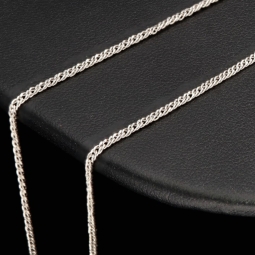 Feine Goldkette aus funkelndem Gold (585 / 14k Weißgold) ca. 55cm, ca. 1,3mm