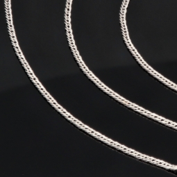 Feine Goldkette aus funkelndem Gold (585 / 14k Weißgold) ca. 55cm, ca. 1,3mm