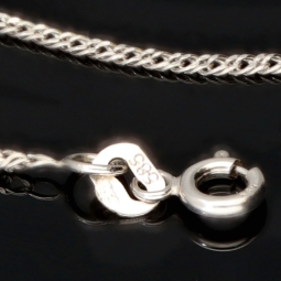 Feine Goldkette aus funkelndem Gold (585 / 14k Weißgold) ca. 55cm, ca. 1,3mm