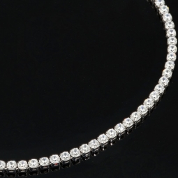 Edles Bling-Bling Tennisarmband mit weißen, leichtenden Zirkonia in 585 14K Gold in (ca. 18cm Länge)