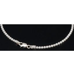 Edles Bling-Bling Tennisarmband mit weißen, leichtenden Zirkonia in 585 14K Gold in (ca. 18cm Länge)