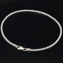 Edles Bling-Bling Tennisarmband mit weißen, leichtenden Zirkonia in 585 14K Gold in (ca. 18cm Länge)