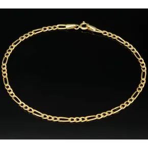 Edles Figaro Armband aus edlem, hochglanzpolierten 585 14k Gold in zeitlosem Design, ca. 2,5mm breit, ca. 20cm lang