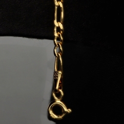 Edles Figaro Armband aus edlem, hochglanzpolierten 585 14k Gold in zeitlosem Design, ca. 2,5mm breit, ca. 20cm lang