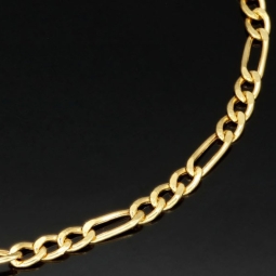Edles Figaro Armband aus edlem, hochglanzpolierten 585 14k Gold in zeitlosem Design, ca. 2,5mm breit, ca. 20cm lang
