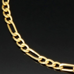 Edles Figaro Armband aus edlem, hochglanzpolierten 585 14k Gold in zeitlosem Design, ca. 2,5mm breit, ca. 20cm lang