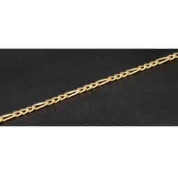 Edles Figaro Armband aus edlem, hochglanzpolierten 585 14k Gold in zeitlosem Design, ca. 2,5mm breit, ca. 20cm lang