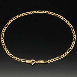Edles Figaro Armband aus edlem, hochglanzpolierten 585 14k Gold in zeitlosem Design, ca. 2,5mm breit, ca. 20cm lang