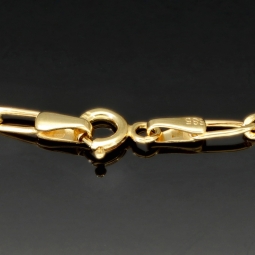 Edles Figaro Armband aus edlem, hochglanzpolierten 585 14k Gold in zeitlosem Design, ca. 2,5mm breit, ca. 20cm lang