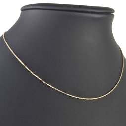 Funkelnde Venezianerkette aus hochwertigem Gelbgold (585 14k Gold) für schlanke Damen und Kinder (45cm Länge, ca. 1mm)