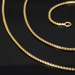 Funkelnde Venezianerkette aus hochwertigem Gelbgold (585 14k Gold) für schlanke Damen und Kinder (45cm Länge, ca. 1mm)