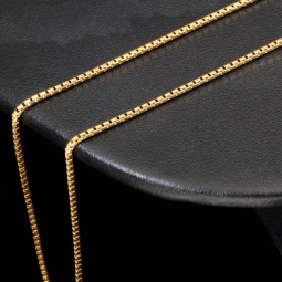 Funkelnde Venezianerkette aus hochwertigem Gelbgold (585 14k Gold) für schlanke Damen und Kinder (45cm Länge, ca. 1mm)