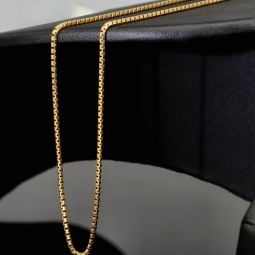 Funkelnde Venezianerkette aus hochwertigem Gelbgold (585 14k Gold) für schlanke Damen und Kinder (45cm Länge, ca. 1mm)