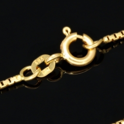 Funkelnde Venezianerkette aus hochwertigem Gelbgold (585 14k Gold) für schlanke Damen und Kinder (45cm Länge, ca. 1mm)