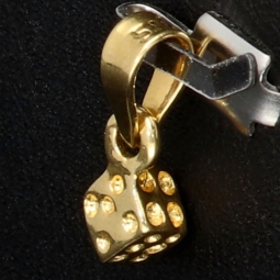 Funkelnder Mini - Würfel / Dice Anhänger aus equisitem 585 14K Gold