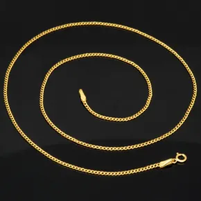 Fein gearbeitete Panzerkette aus edlem 585 /14k Gold für Damen (ca. 46cm, 1,3mm)