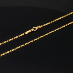 Fein gearbeitete Panzerkette aus edlem 585 /14k Gold für Damen (ca. 46cm, 1,3mm)