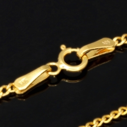 Fein gearbeitete Panzerkette aus edlem 585 /14k Gold für Damen (ca. 46cm, 1,3mm)