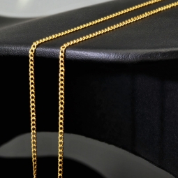 Fein gearbeitete Panzerkette aus edlem 585 /14k Gold für Damen (ca. 46cm, 1,3mm)