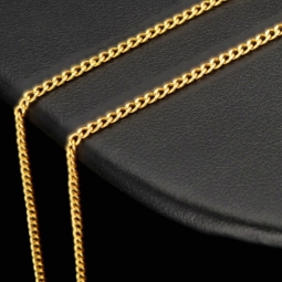 Fein gearbeitete Panzerkette aus edlem 585 /14k Gold für Damen (ca. 46cm, 1,3mm)