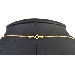 Fein gearbeitete Panzerkette aus edlem 585 /14k Gold für Damen (ca. 46cm, 1,3mm)