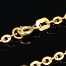 Hochwertig produzierte Goldkette / Ankerkette aus hochglanzpoliertem Gold (585 / 14K Gelbgold) , ca. 50cm Länge 2mm